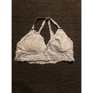 Aerie Baby Blue Lace Bralette‎ Size Large